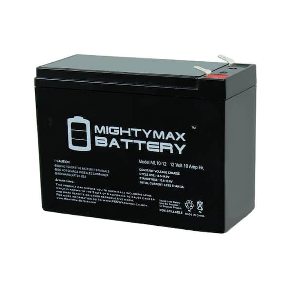 MIGHTY MAX BATTERY ML10-12 - 12V 10AH BP10-12 PWL12V100 A512 10.0SR 10.0S  Replacement Battery - 3 Pack MAX3430805 - The Home Depot