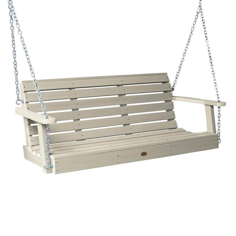 Weatherly 5ft Whitewash Recycled Plastic Porch Swing