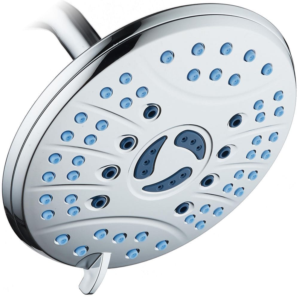 6-Spray Pattern 2.5 GPM with Floe Rate Giant 7 in. Dia Anti-Microbial Wall 