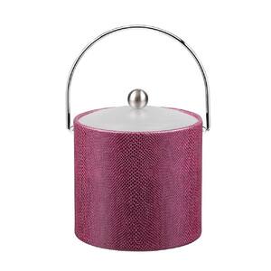 3 Qt. Exotic Plum Ice Bucket with Bale Handle and Acrylic Lid with Metal Ball Knob