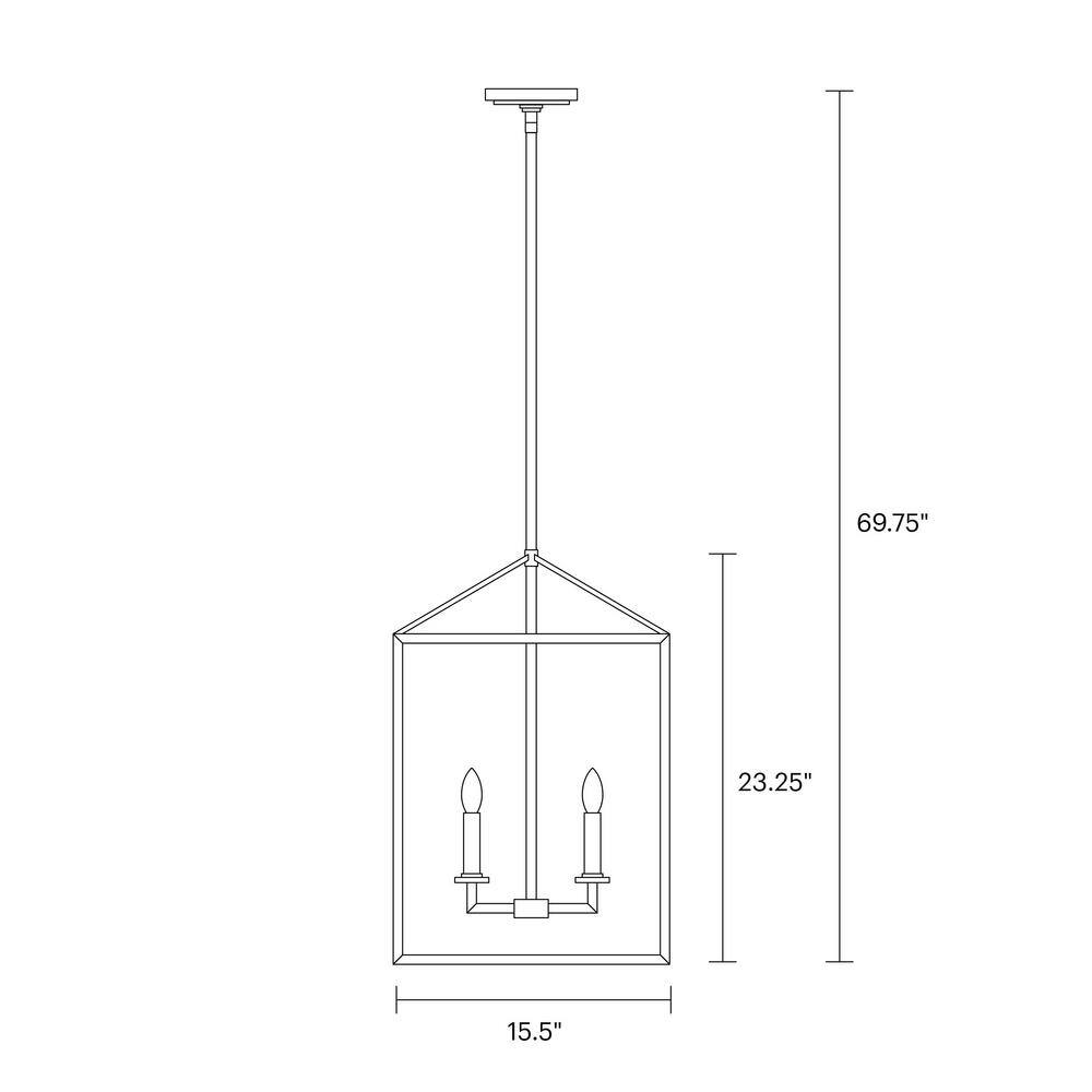Midnight Black 15.5"W Island Pendant Light with Incandescent Candelabra