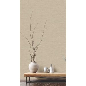 Texture Effect Beige and Brown Paper Non - Pasted Strippable Wallpaper Roll Cover 56.05 sq. ft.
