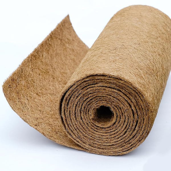 12 x 80 Inch Natural Coconut Coir Fiber Roll Liner for Planters Hanging Baskets and Window Boxes