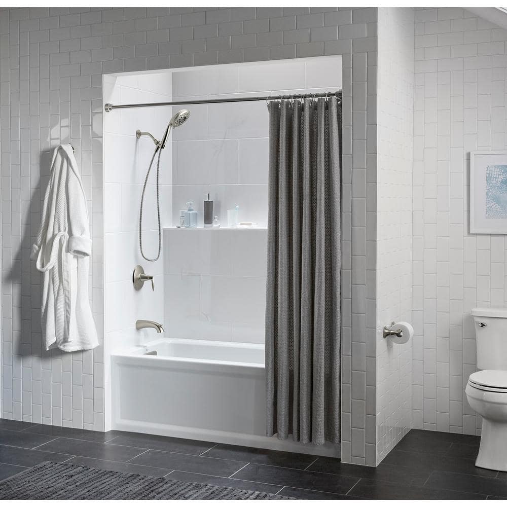 Archer 60" White Acrylic Alcove Bathtub with Left Drain