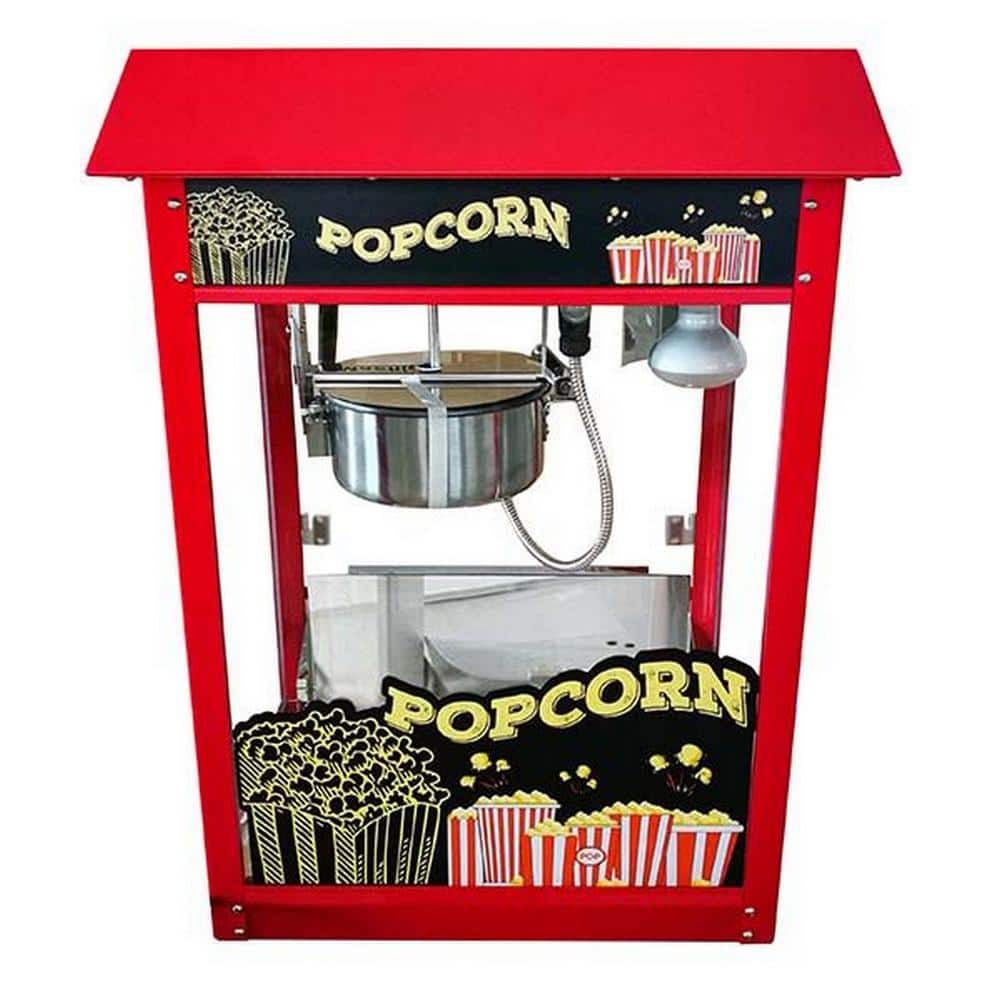 Commercial 1320 W 8 oz. Red Popcorn Machine