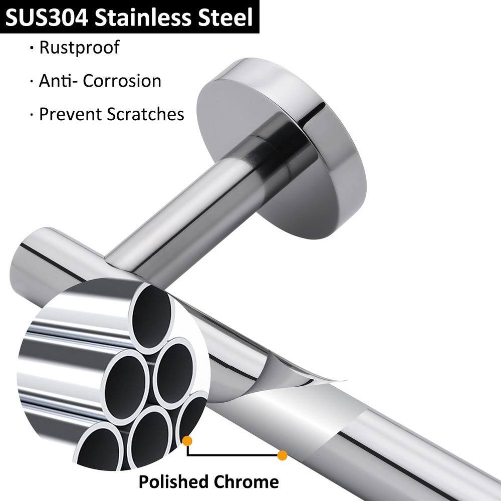 Polished Chrome 24-Inch Stainless Steel Wall Mounted Towel Bar
