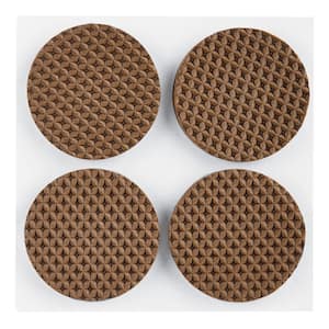 1.5 in. Brown Round Hard Surface Gripping Pad Bumpers (16-Pack)