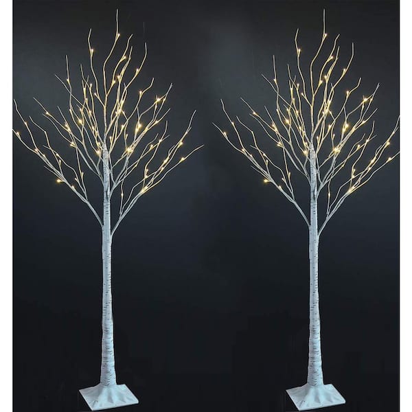 Prelit LED Birch Tree Lighted Outdoor  Warm White Christmas Thanksgiving Decor 