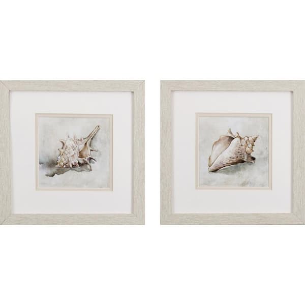 HomeRoots Victoria Conch Shell by Unknown Wooden Wall Art (Set of 2)
