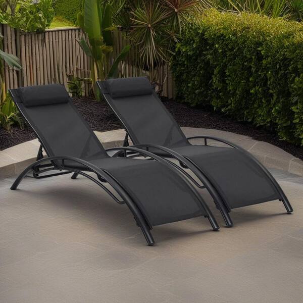 Cubilan black 2-Piece Fabric Outdoor Recliner, Metal