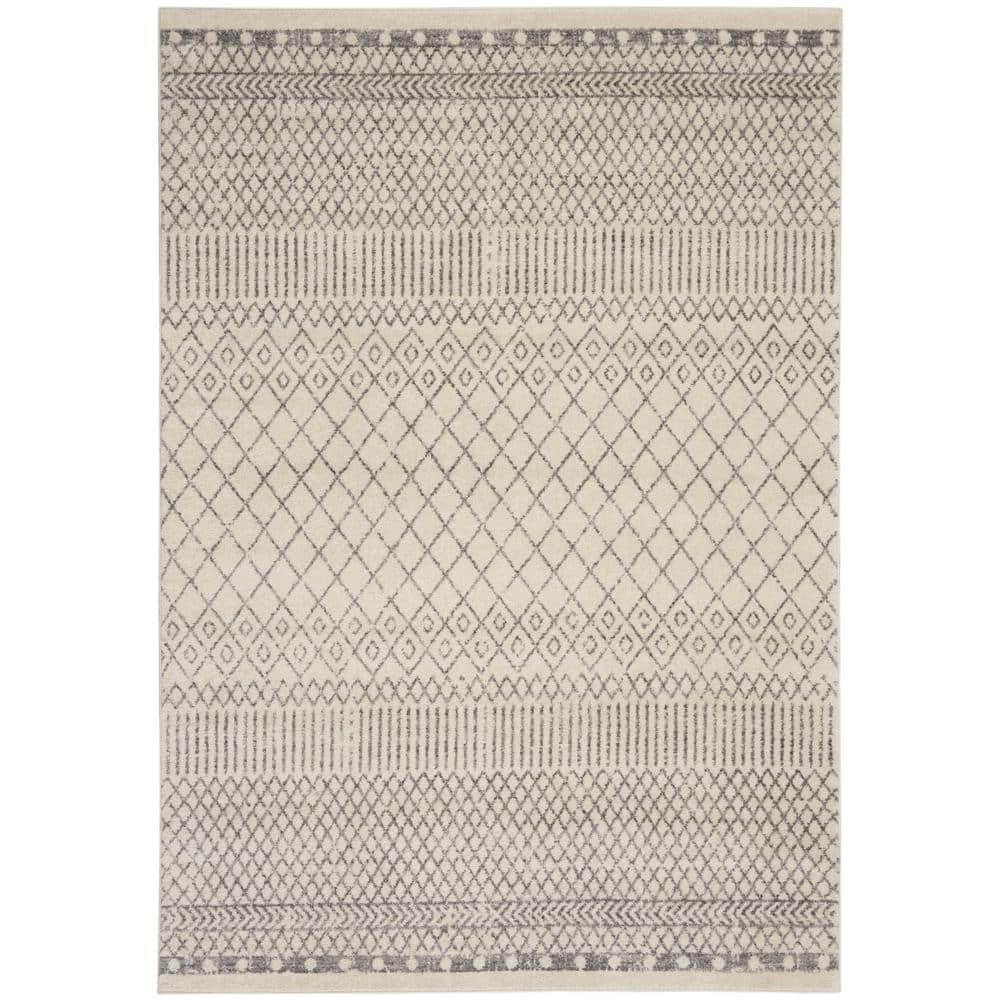 Passion Ivory Grey 6 ft. x 9 ft. Geometric Transitional Area Rug price history on PriceWatchPro