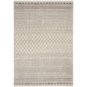 Passion Ivory Grey 6 ft. x 9 ft. Geometric Transitional Area Rug