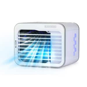 Desktop Air Cooler, Personal Portable Fan with 3-Speeds, Evaporative Air Cooler, White/Gray