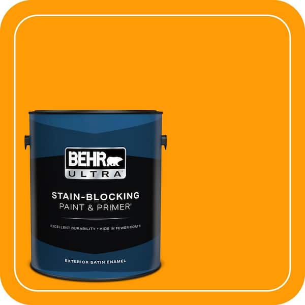 BEHR ULTRA 1 gal. #S-G-320 Atomic Tangerine Satin Enamel Exterior Paint & Primer