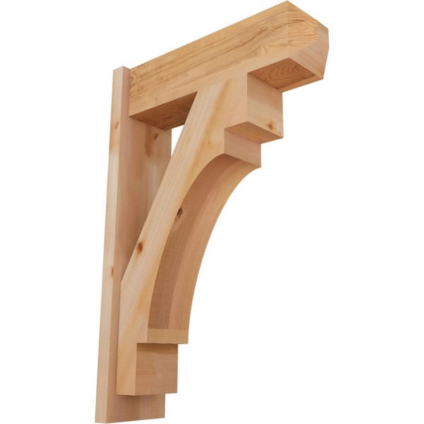 Ekena Millwork 8 in. x 36 in. x 24 in. Western Red Cedar Merced Craftsman Smooth Outlooker