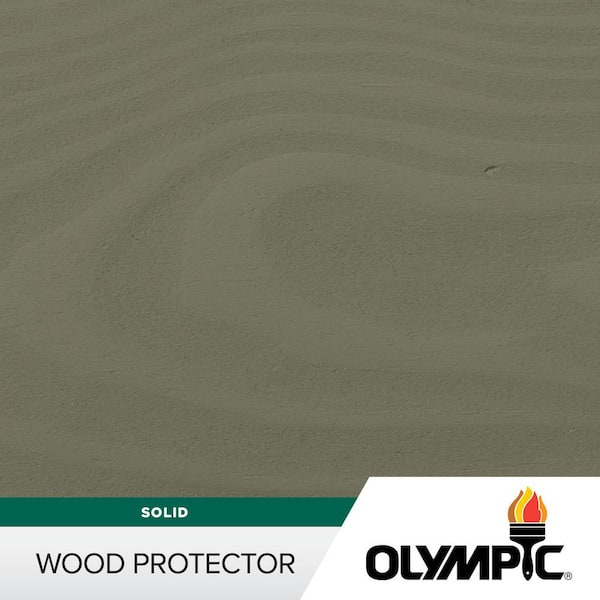 Olympic Wood Protector 1 gal. SC-1060 Phoenix Fossil Exterior Solid Stain Plus Sealer in One