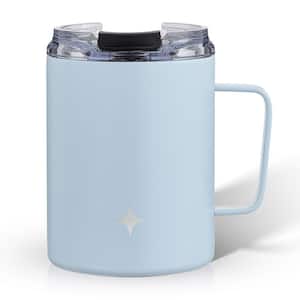 12 oz. Blue Stainless Steel Vacuum Insulated Travel Coffee Mug Tumbler with Lid & Handle