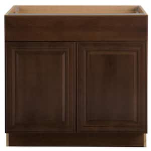 Benton Assembled 36x34.5x24 in. Base Cabinet with Soft Close Full Extension Drawer in Butterscotch