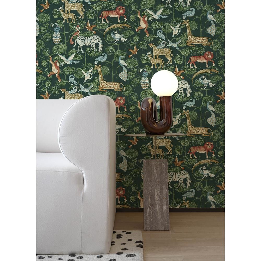 Rigby Green Jungle Animals Non-Woven Wallpaper