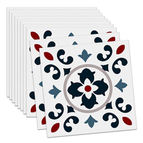 Vsmile 12 in. x 12 in. x 0.6 in. Peel Stick Wall Tile 10 Pieces Vinyl Floor Tiles Removable Decor Wall Tiles Stick Floor Wall