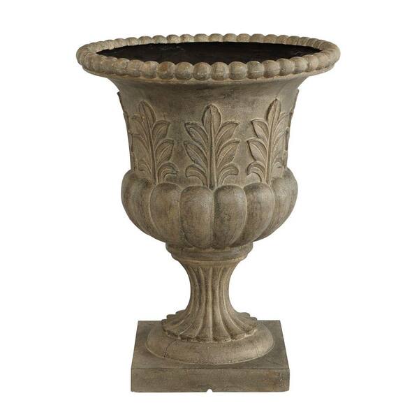 Home Decorators Collection 23.5 in. H Stone Acanthus Weathered Green Urn Planter