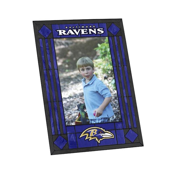 The Memory Company NFL -4 in. X 6 in. Gloss Multi Color Art Glass Picture Frame - Ravens
