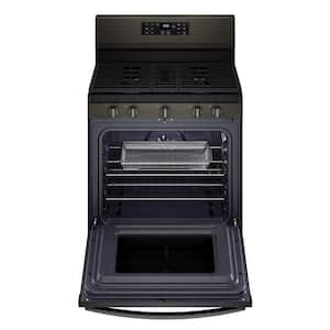 5 cu. ft. Gas Range with Air Fry Oven in Black Stainless