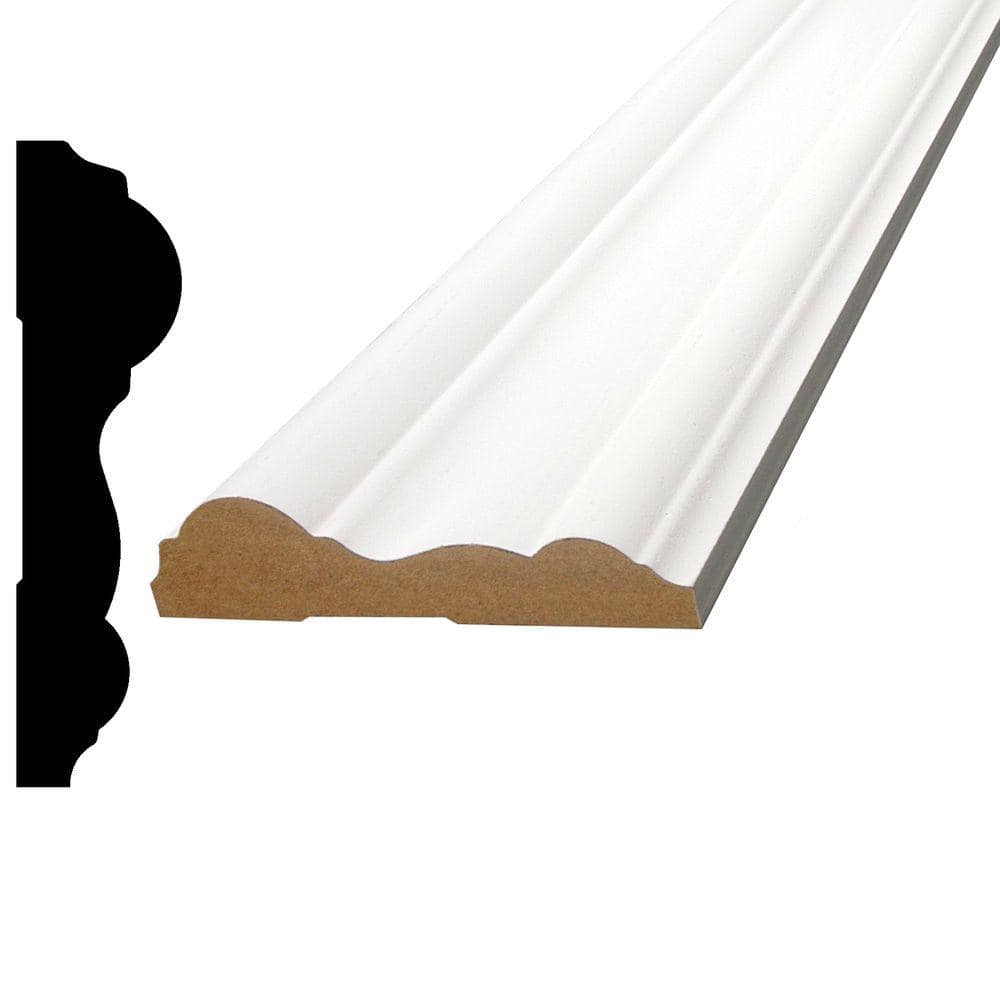 90297 3/4 in. x 3 in. x 96 in. Primed MDF Chair Rail Moulding (1-Piece − 8 Total Linear Feet)