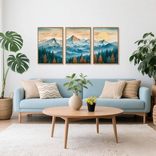 16x20 Landscape Wall Art With Color Frame And Mat - Threshold Design - Used