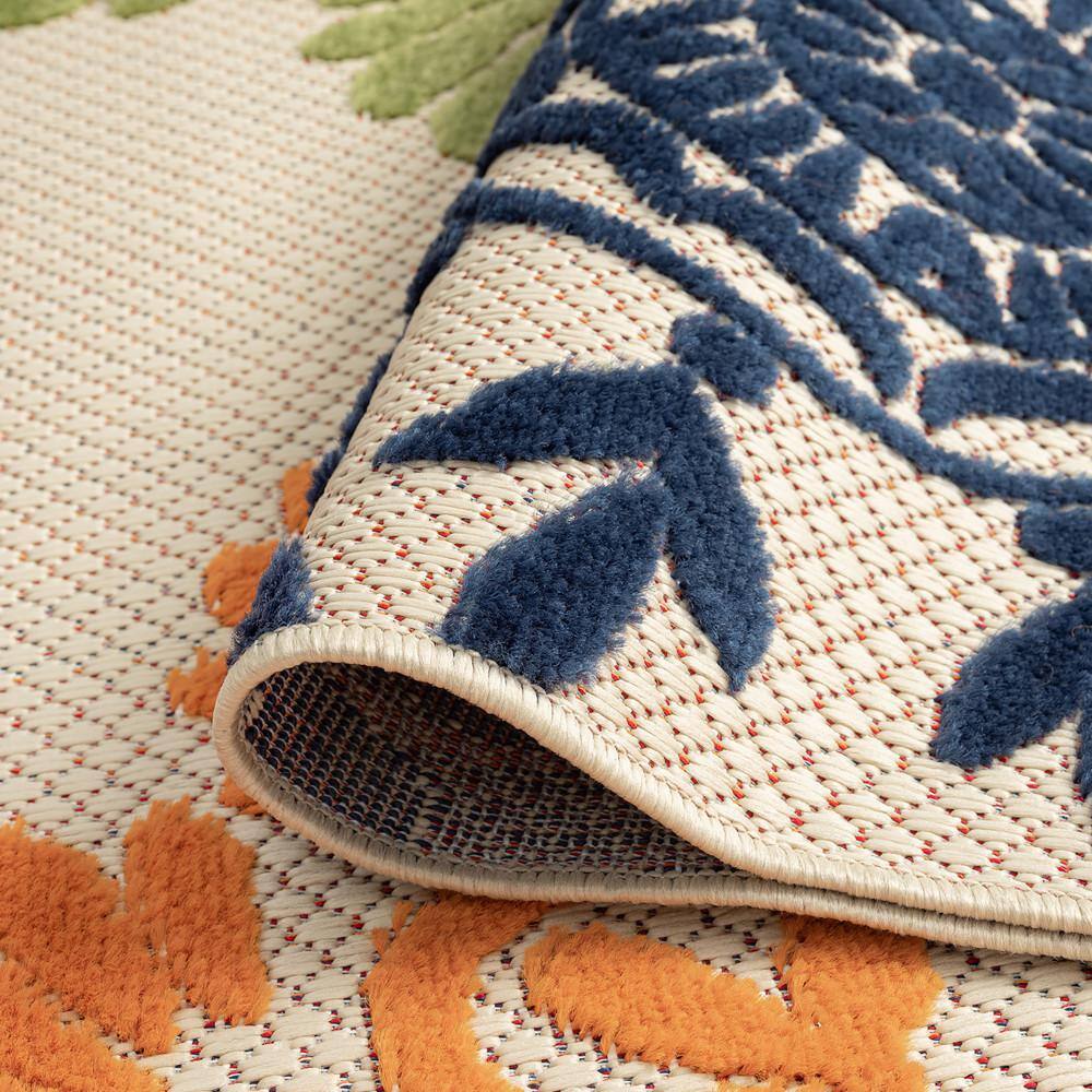 Oasis Multi-Color Floral Synthetic 5' x 7' Area Rug