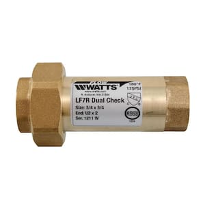 Watts 3/4 in. Bronze FPT x FPT Double Check Valve Assembly Backflow  Preventer 007M3QT - The Home Depot