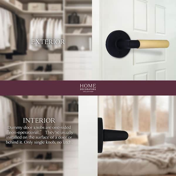 Downing Matte Black/Brushed Gold Dummy Ribbed Door Lever