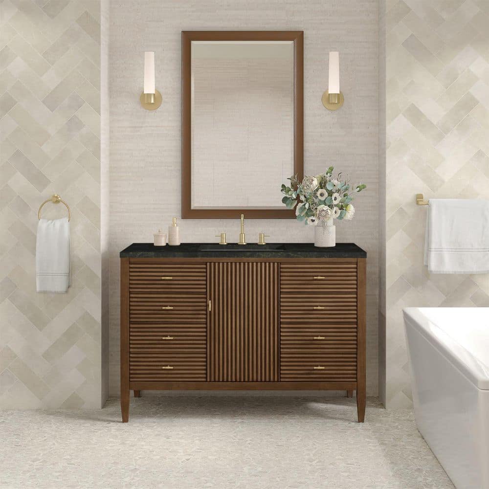 Myrrin 48.0 in. Single Bath Vanity in Mid-Century Walnut with Phantome Engineered Composite Top price history on PriceWatchPro