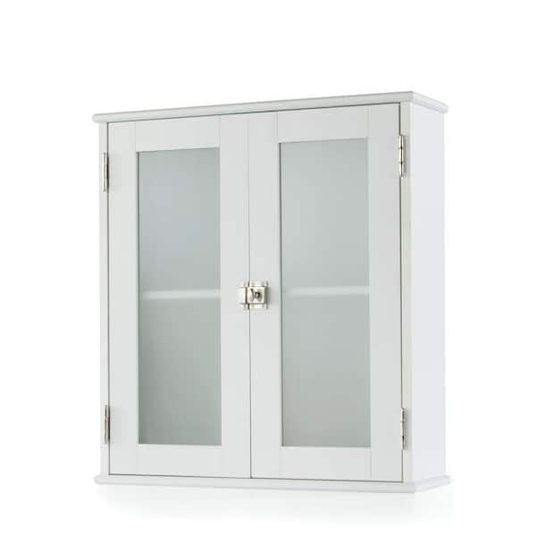 Cubilan 22 in. W x 6.75 in. D x 24 in. H White Bathroom Wall