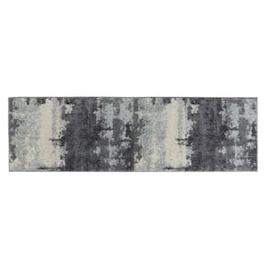 Brome Blue 1 ft. 10 in. X 7 ft. Abstract Polypropylene Runner Rug