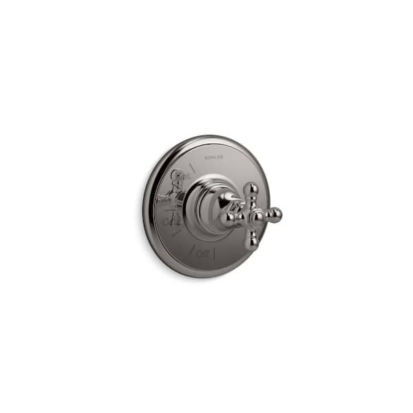 KOHLER Artifacts 1-Handle Rite-Temp Valve Trim with Cross Handle in Vibrant Titanium