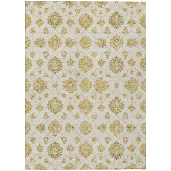 Chantille Machine Washable Indoor/Outdoor Abstract ACN3023 Ivory 5 ft. x 7 ft. 6 in. Area Rug