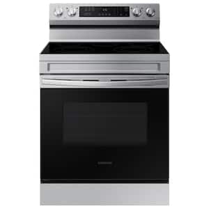 6.3 cu.ft. 5 Burner Element Smart Freestanding Electric Range with Rapid Boil and Self Clean in Stainless Steel