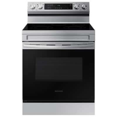 6.3 cu. ft. Smart Freestanding Electric Range with Rapid Boil and Self Clean in Stainless Steel