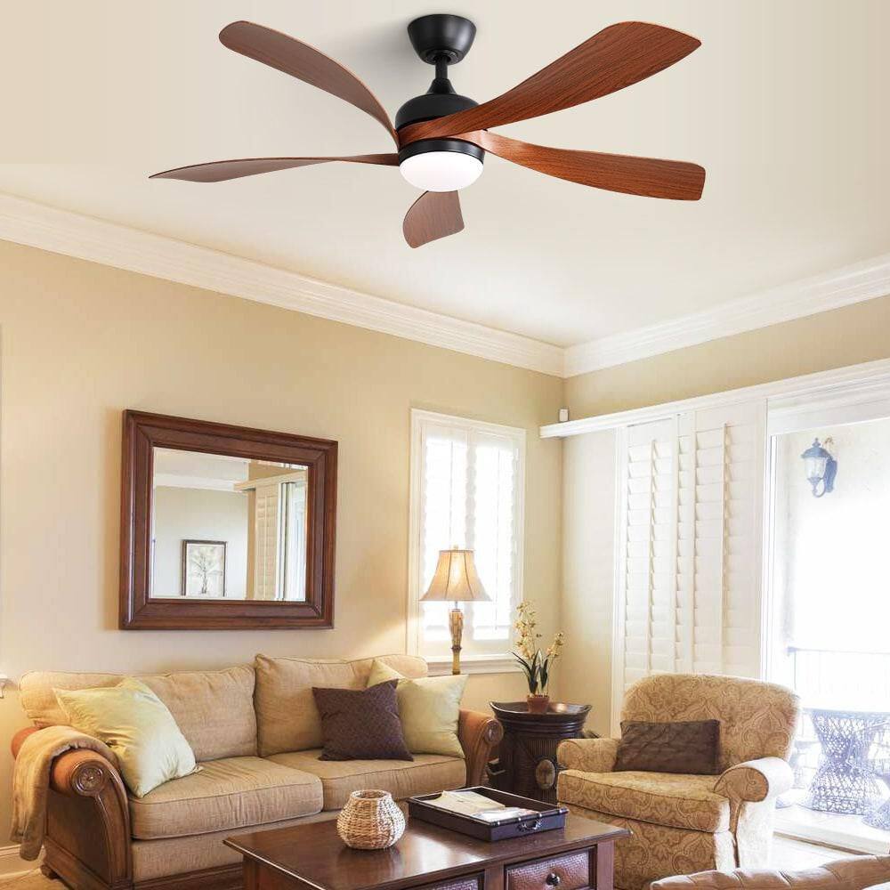 52 in. Indoor/Outdoor Black Smart Propeller Downrod Ceiling Fan with Integrated LED and 6-Speed DC Remote APP Control price history on PriceWatchPro