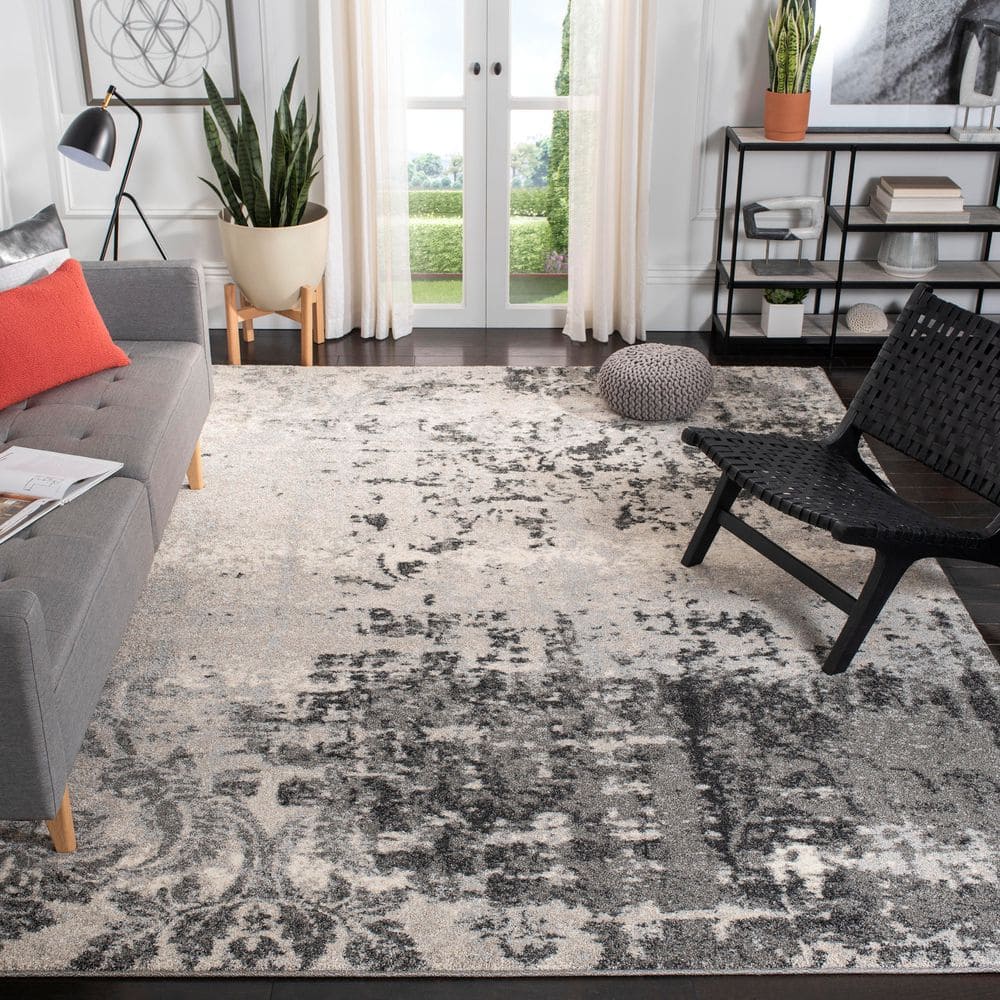 Retro 10 X 14 Light Gray/Gray Abstract Area Rug price history on PriceWatchPro