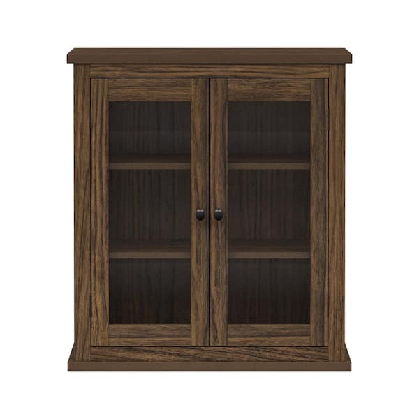 Teamson Home Donovan 8.82 in. W x 21.97 in. D x 25 in. H x Bathroom Storage Wall Cabinet in Walnut