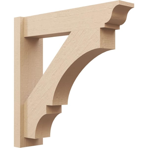 Ekena Millwork 6 in. x 26 in. x 26 in. Balboa Traditional Rough Cedar Woodgrain Timberthane Polyurethane Outlooker, Primed Tan