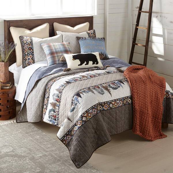 Global Trends Timberline Quilt Set Wildlife Pattern Multi-Colored King/Queen 