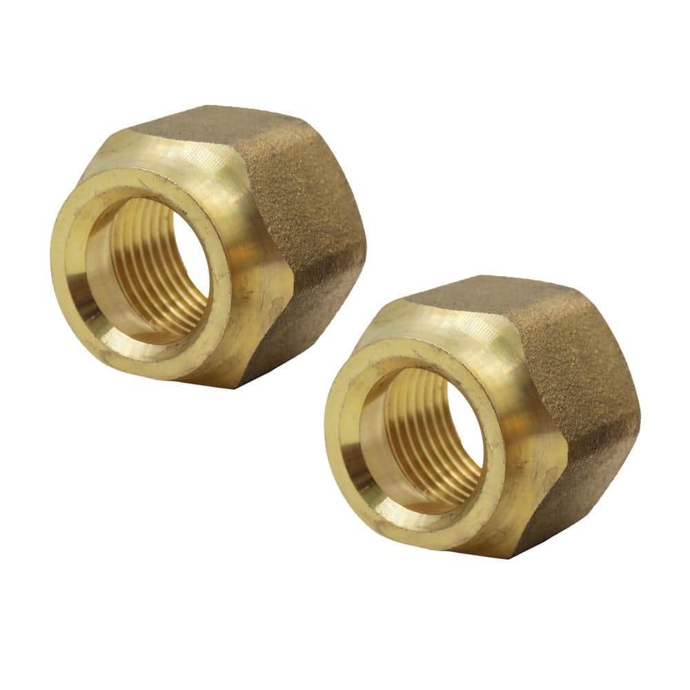 5 Pack F41S-12 Brass Short Flare Nut 1/2In 