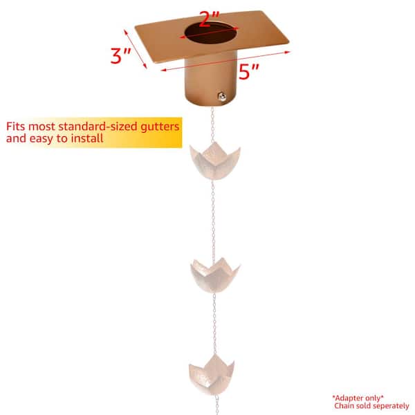 Rain Chain Adapter for Gutters and Downspouts