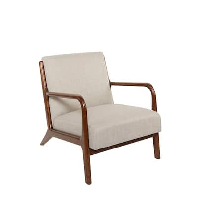 Charles Silver Upholstered and Wood Accent Chair
