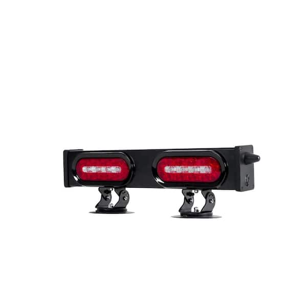 PartsMT 20 in. Wireless Tow Light Bar - Rechargeable, Pivot Base, Magnetic Suction Mount - 4 Pin Flat Trailer Connector