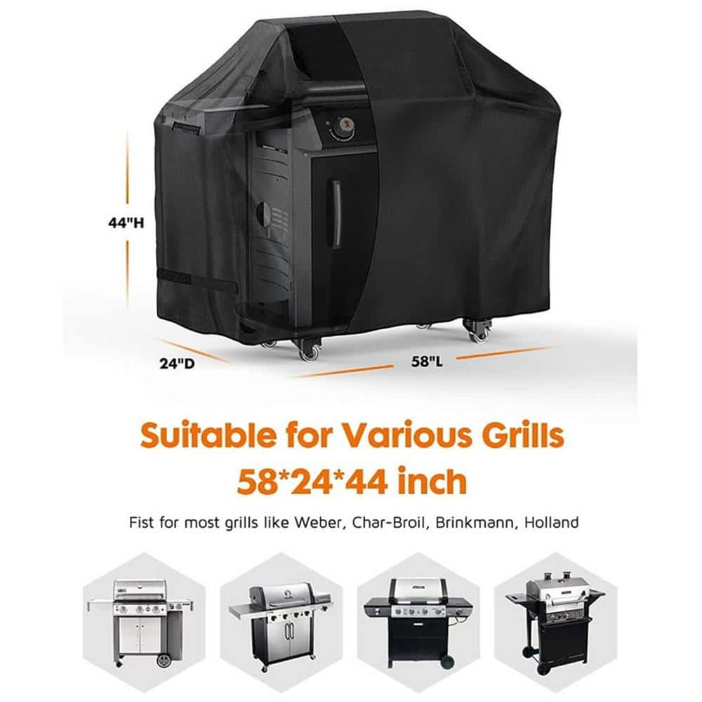 Black Heavy Duty Waterproof Grill Cover for Portable Grills