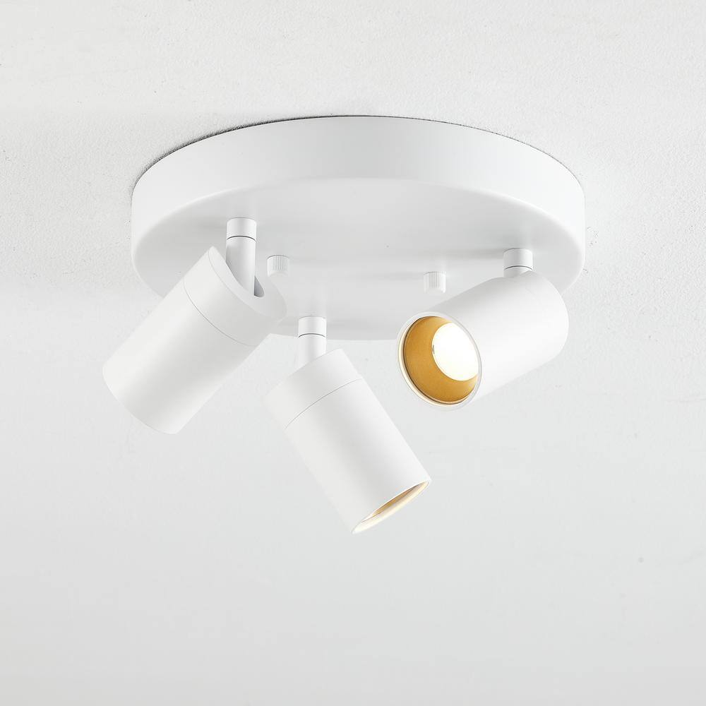 Shura White Aluminum 3-Head LED Flush Mount Light